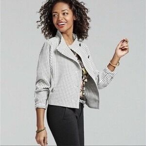 Cabi Osaka‎ Night White/Black Windowpane Jacket Style 3173 Size Medium